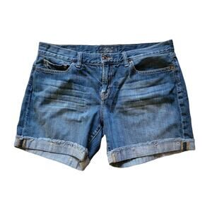 Lucky Brand Laguna Raw Hem Rolled Cuff Medium Denim Shorts Size 30